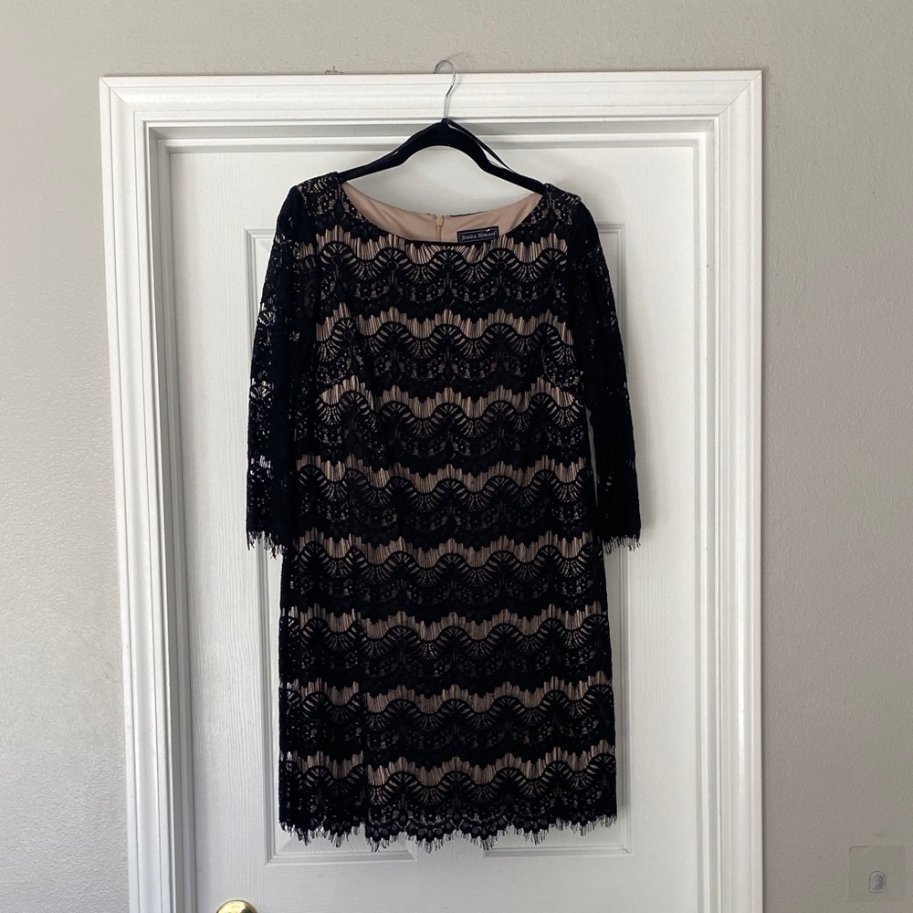 Jessica Howard Black and Cream Lace Dress